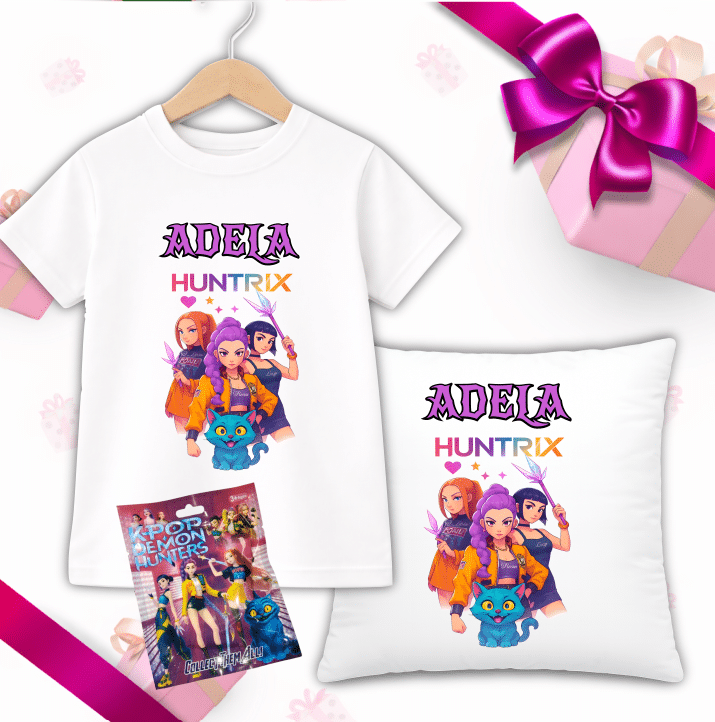 set personalizat huntrix tricou perna