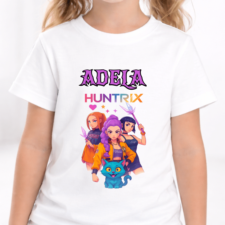 Set Cadou Personalizat Huntrix K-Pop, Tricou +Perna + Figurina Surpriza - imagine 2