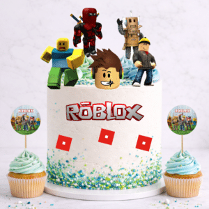 Set figurine tort, Roblox - 🎉 Set party: Figurine tort + 35 etichete cupcakes (+35 lei)