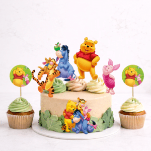 Set figurine tort, Winnie the Pooh - 🎉 Set party: Figurine tort + 35 etichete cupcakes (+35 lei)