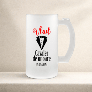 Alternative view of Set Cadou Personalizat Cavaler de Onoare, Halba Bere + Suport Pahar + Desfacator lemn