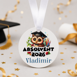 Alternative view of Medalie Personalizata Absolventi Scoala Gradinita, Bufnita