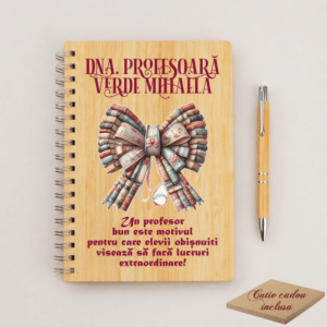 Alternative view of Set Cadou Personalizat Profesoara, Agenda + Pix bambus
