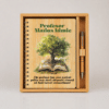 set cadou personalizat profesor agenda pix bambus