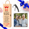 set cadou personalizat aniversare tata cutie vin tirbuson rama foto