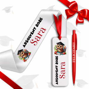 set cadou absolventi scoala gradinita esarfa semn carte pix