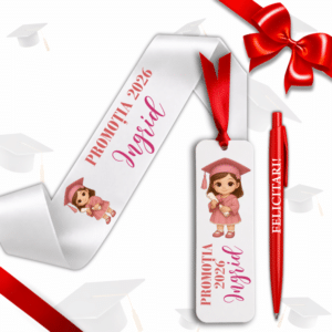 set cadou absolventi scoala gradinita esarfa semn carte pix