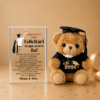 set cadou absolvire fiu trofeu sticla personalizat ursulet absolvent