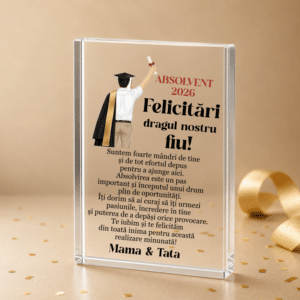 Alternative view of Trofeu Sticlă Personalizat Cadou Absolvire Fiu