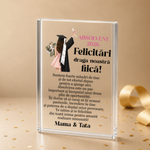 Alternative view of Trofeu Sticlă Personalizat Cadou Absolvire Fiica