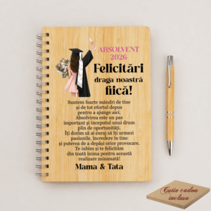 Alternative view of Set Cadou Absolvire Fiica, Agenda + Pix bambus