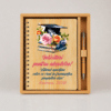 set cadou personalizat absolventi agenda pix bambus