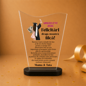 trofeu personalizat cadou absolvire fiica