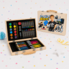 Set creativ colorat personalizat din lemn, 66 piese, imprimat cu numele și ilustrația copilului