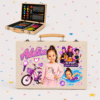Set creativ colorat personalizat din lemn, 66 piese, cadou pentru copii cu nume și ilustrație realizată după fotografie