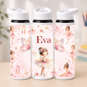 Bidon pentru Apă cu Pai Personalizat Balerina, 700 ml