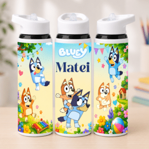 Bidon pentru Apă cu Pai Personalizat Bluey, 700 ml