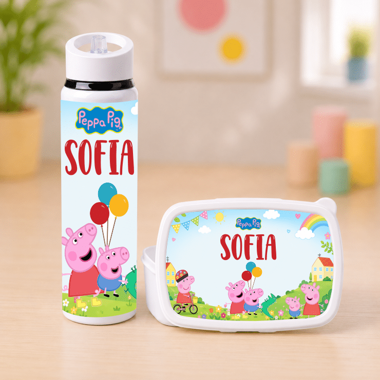 Bidon pentru Apă cu Pai Personalizat Peppa Pig, 700 ml - imagine 4