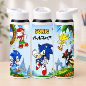 Bidon pentru Apă cu Pai Personalizat Sonic, 700 ml