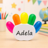 Set 5 Mini Markere Personalizate cu Nume – Suport în Formă de Palmă