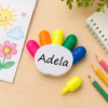 Set 5 Mini Markere Personalizate cu Nume, Suport în Formă de Palmă - imagine 3