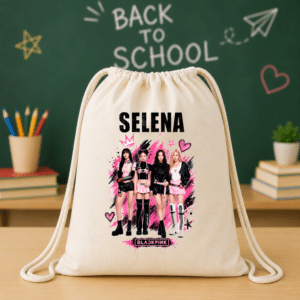 Alternative view of Set Personalizat Copii Black Pink, Rucsac + Sticlă Apă + Penar Textil Canvas