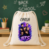 Set Personalizat Copii BTS, Rucsac + Sticlă Apă + Penar Textil Canvas - imagine 2