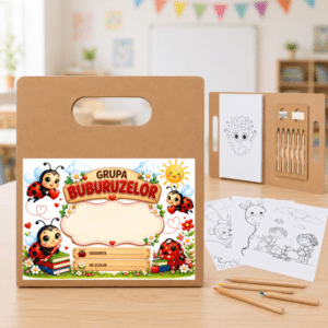cadou bun venit scoala gradinita set colorat grupa buburuzelor