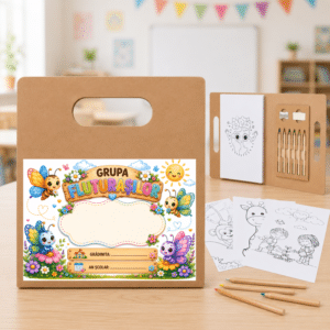 cadou bun venit scoala sau gradinita, set colorat, grupa fluturasilor