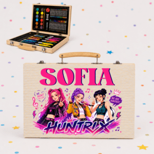 Set Creativ de Colorat Personalizat Huntrix, Set de Colorat 66 Piese
