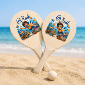 Alternative view of Set de Plajă Personalizat Copii Coral Reef – Rucsac, Sticlă Reutilizabilă și Rachete de Plajă