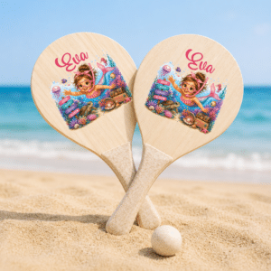 Alternative view of Set de Plajă Personalizat Copii Little Mermaid – Rucsac, Sticlă Reutilizabilă și Rachete de Plajă