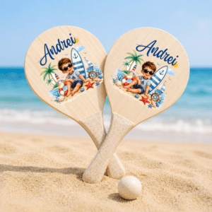 Alternative view of Set de Plajă Personalizat Copii Ocean Breeze – Rucsac, Sticlă Reutilizabilă și Rachete de Plajă