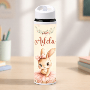 Alternative view of Bidon pentru Apă cu Pai Personalizat Ballerina Bunny, 700 ml