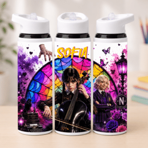 bidon metalic cu pai personalizat tematica wednesday