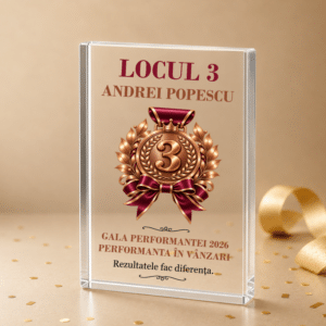 Alternative view of Trofeu Sticlă Personalizat, Locul 3 - Premiu Competitii, Evenimente