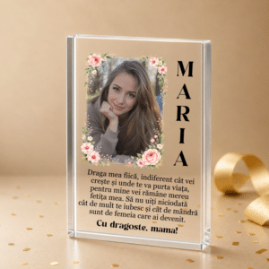 Alternative view of Trofeu Sticlă Personalizat, Cadou pentru Fiica de la Mama