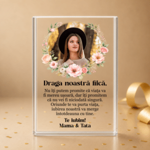 trofeu sticla personalizat cadu pentru fiica de la parinti