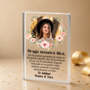 Alternative view of Trofeu Sticlă Personalizat, Cadou pentru Fiica de la Parinti